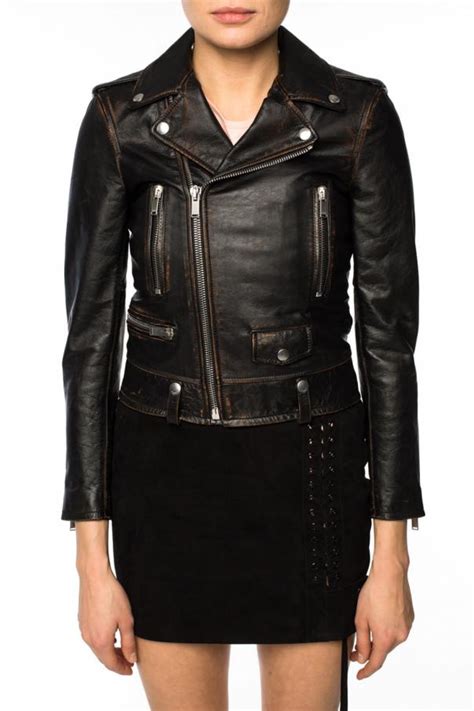 grey YVES SAINT LAURENT Biker jackets for Women 